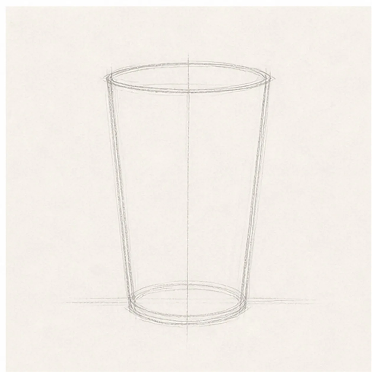 Place the glass shape stage for how to draw a glass of lemonade