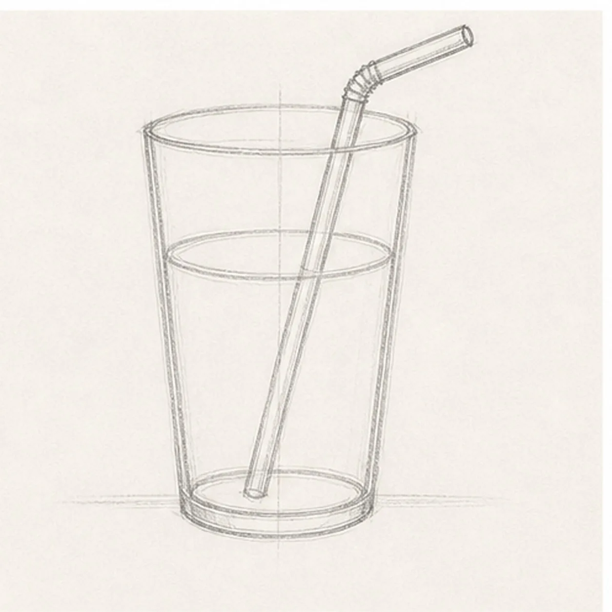 Add the straw stage for how to draw a glass of lemonade