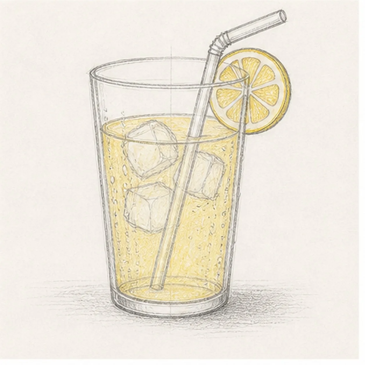 Add droplets and color stage for how to draw a glass of lemonade