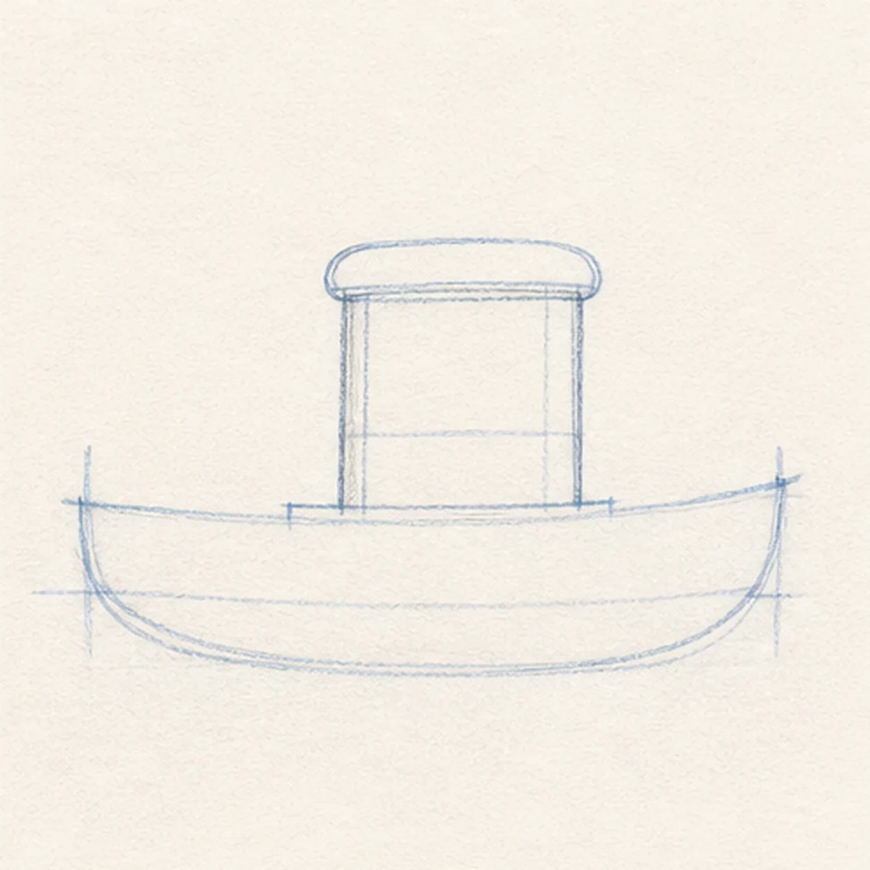 Stack the cabin stage for how to draw a little tugboat