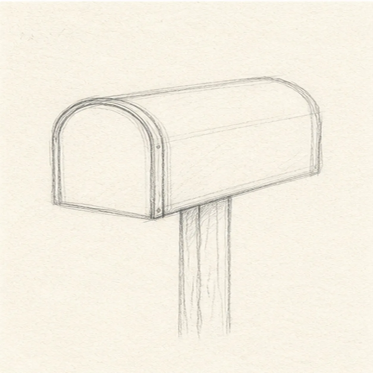 Set door and post stage for how to draw a mailbox
