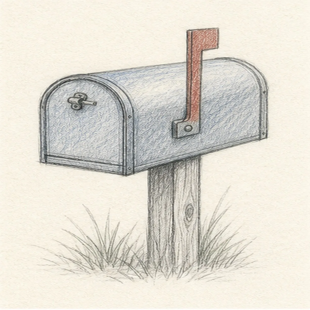Ground the post stage for how to draw a mailbox