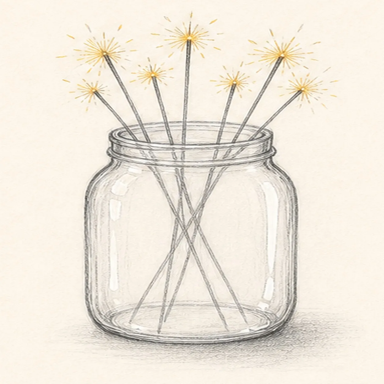 Glint the glass stage for how to draw a sparkler jar