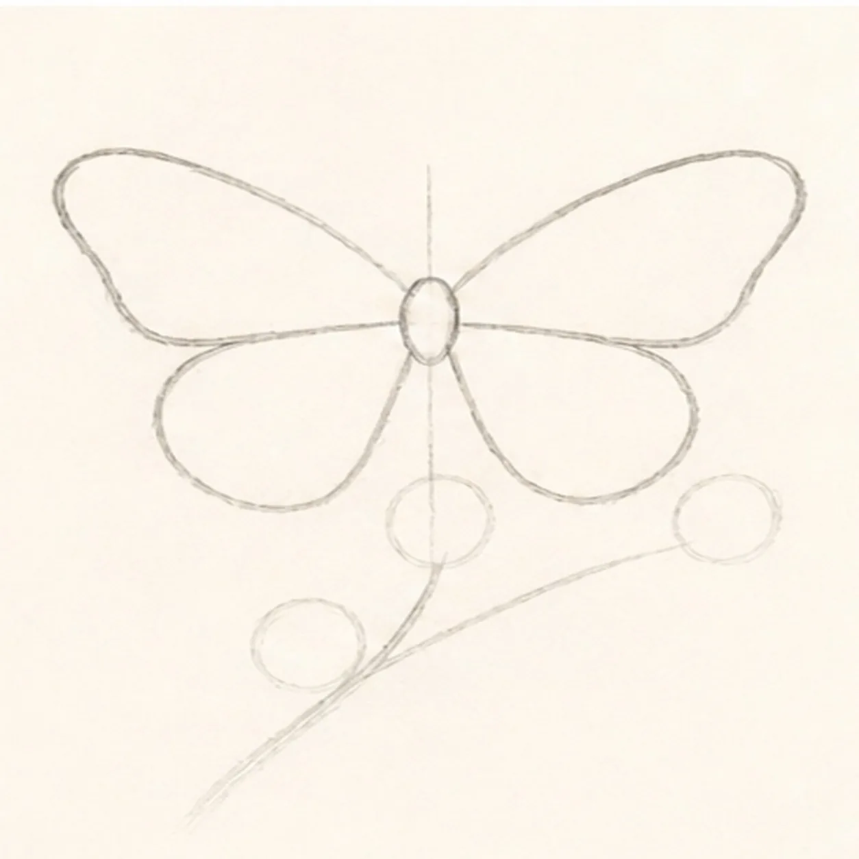 Shape all four wings stage for how to draw a monarch butterfly