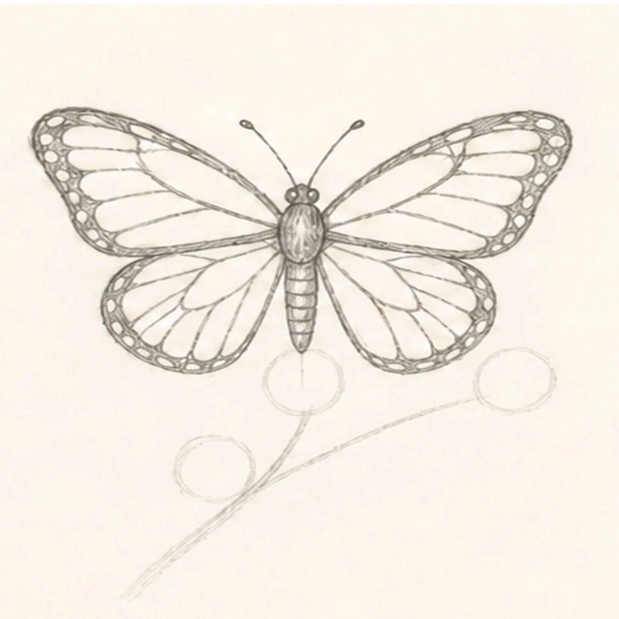 Map the monarch pattern stage for how to draw a monarch butterfly