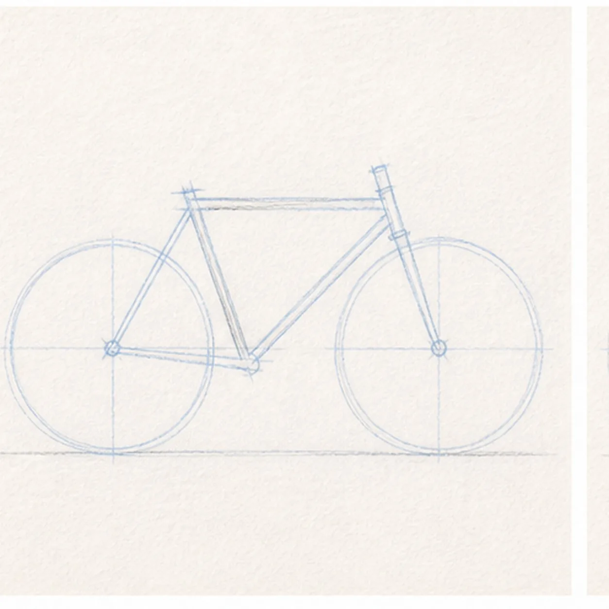 Connect the frame stage for how to draw a bicycle with a basket