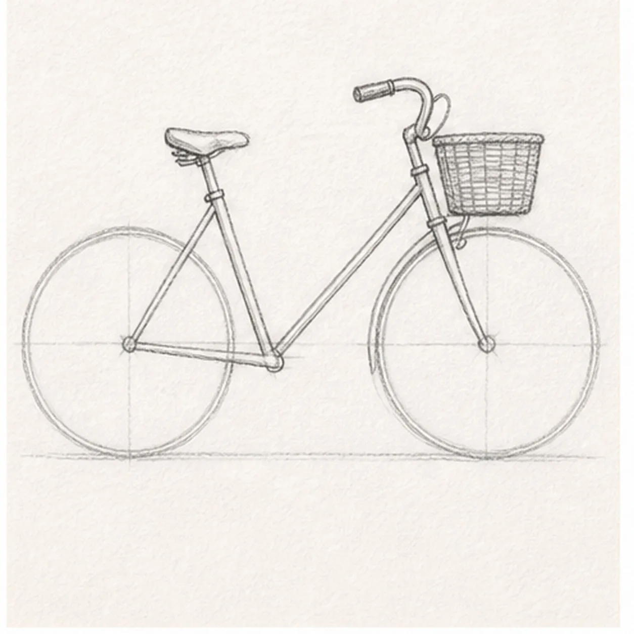 Hang the basket stage for how to draw a bicycle with a basket