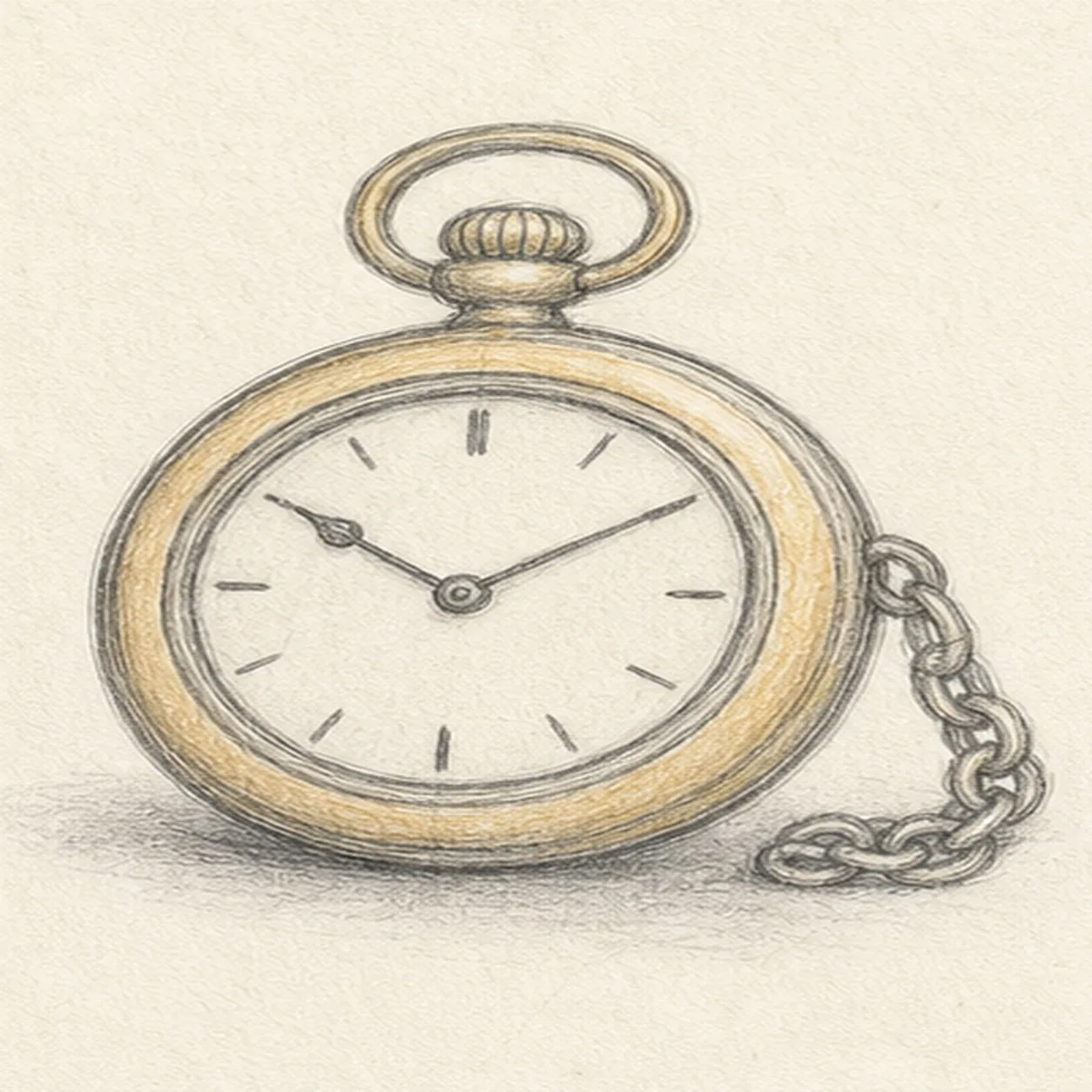 Shade the metal stage for how to draw a pocket watch