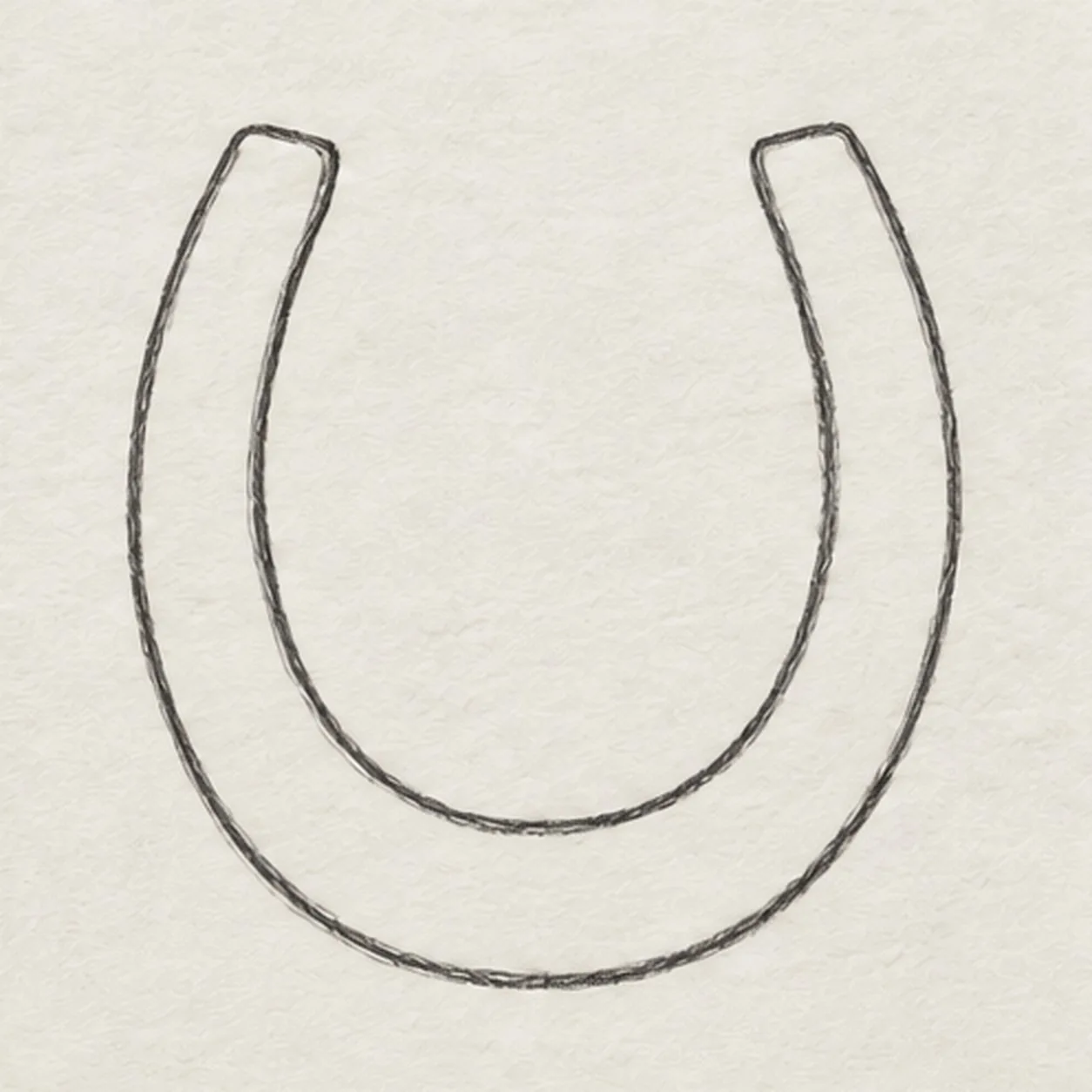 Give the iron thickness stage for how to draw an old iron horseshoe