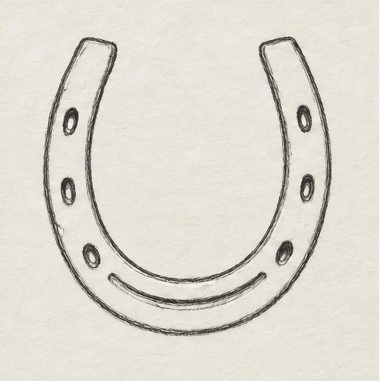 Mark the toe groove stage for how to draw an old iron horseshoe