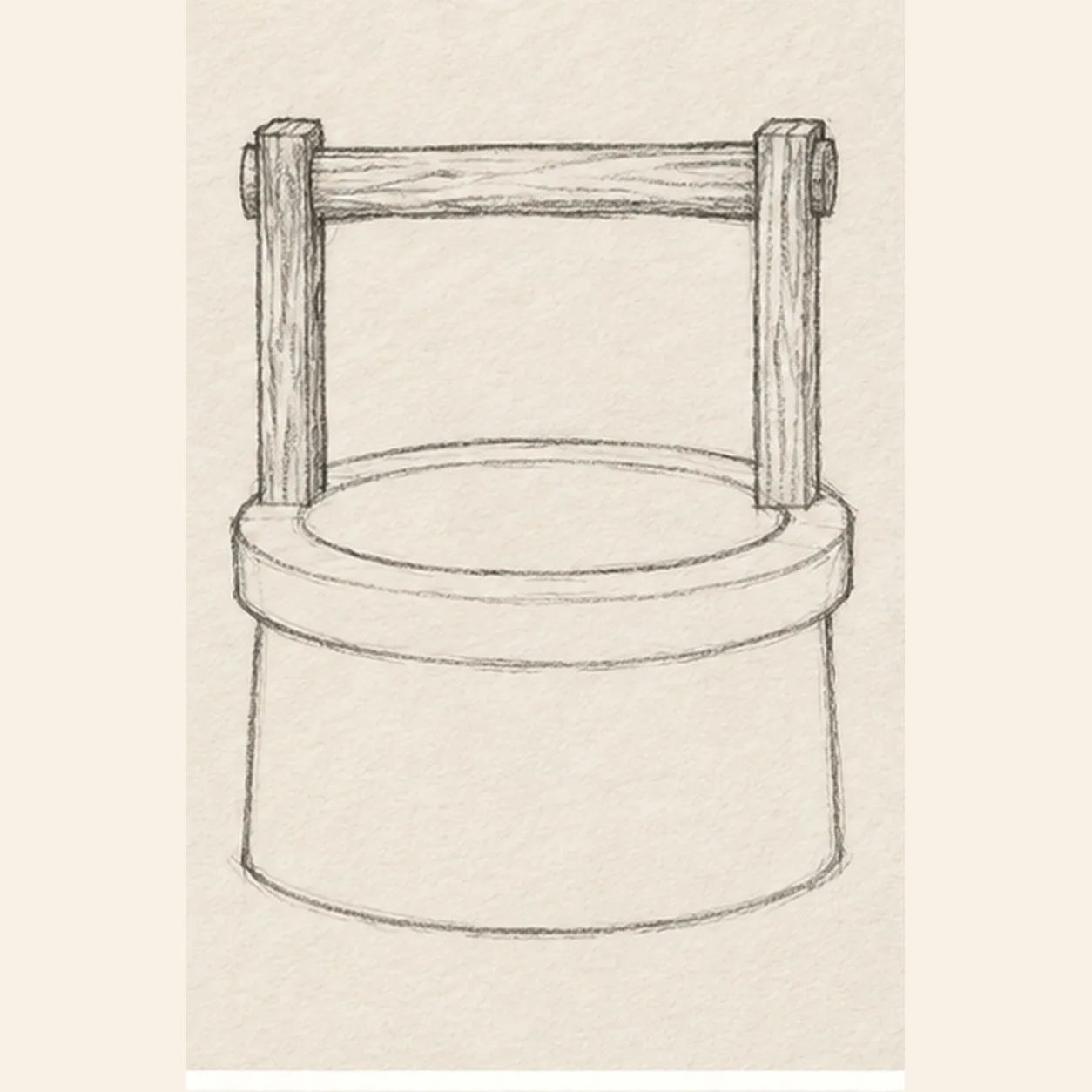 Raise the timber frame stage for how to draw an old stone well with a bucket