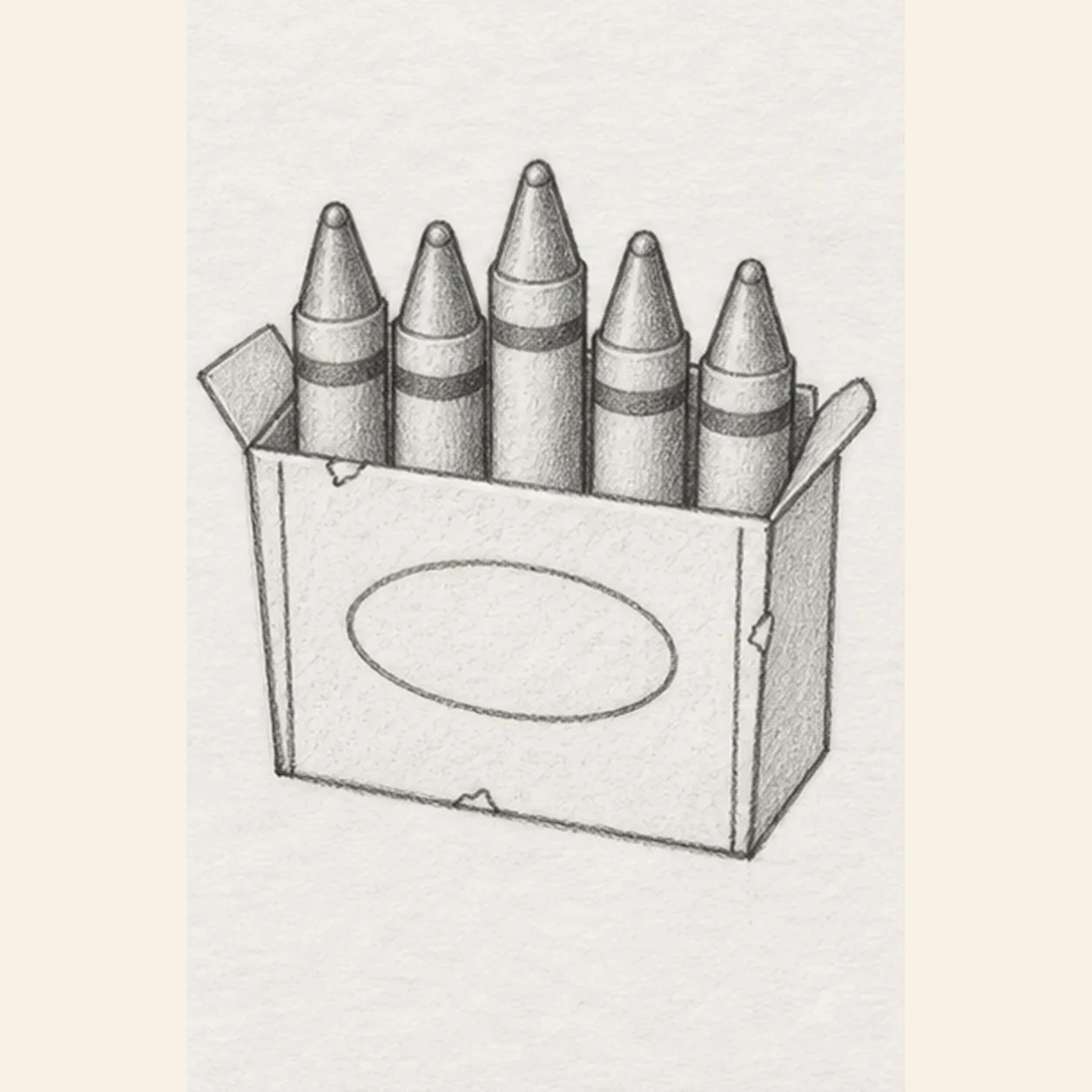 Add wrappers and carton details stage for how to draw an open box of crayons