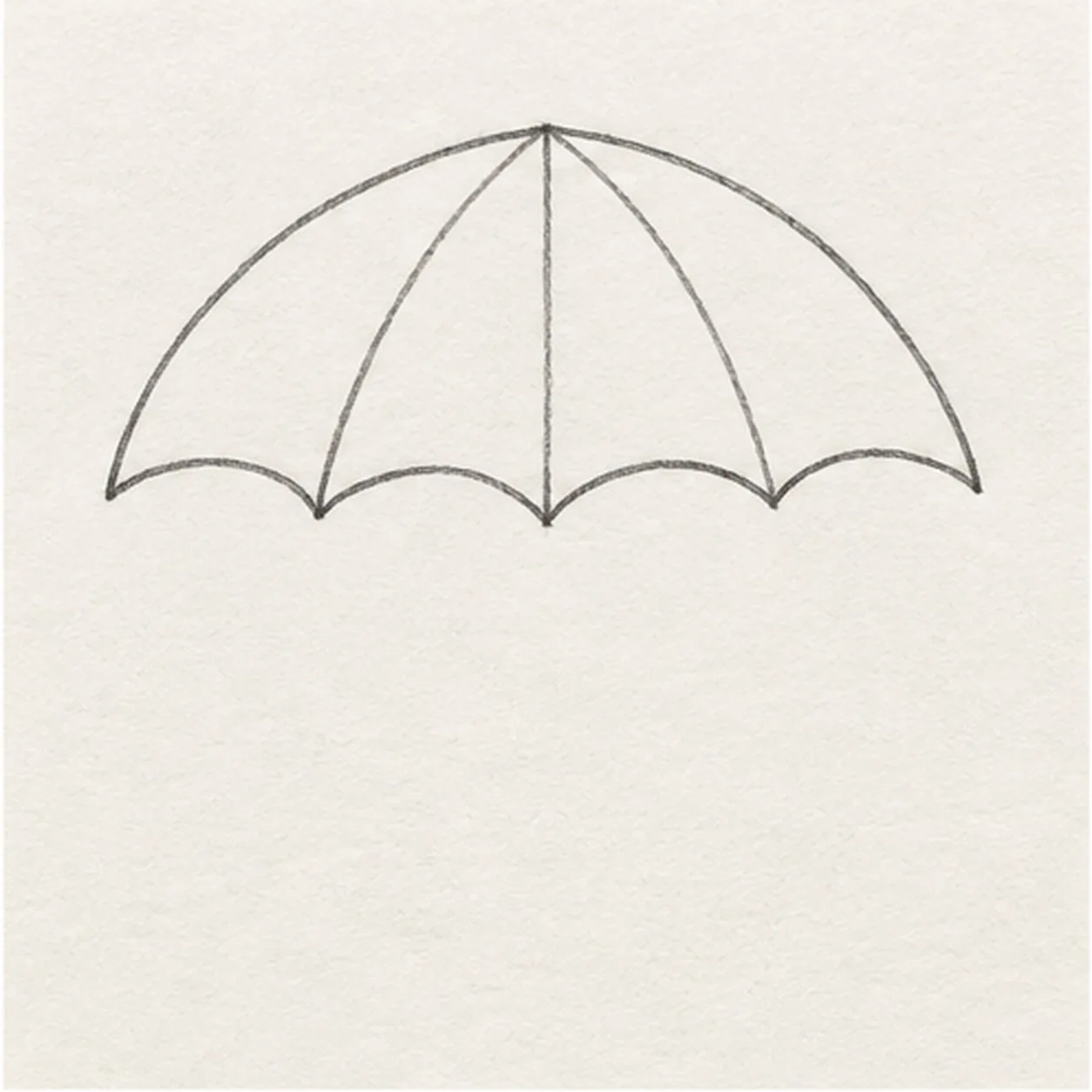 Place the canopy seams stage for how to draw an open umbrella
