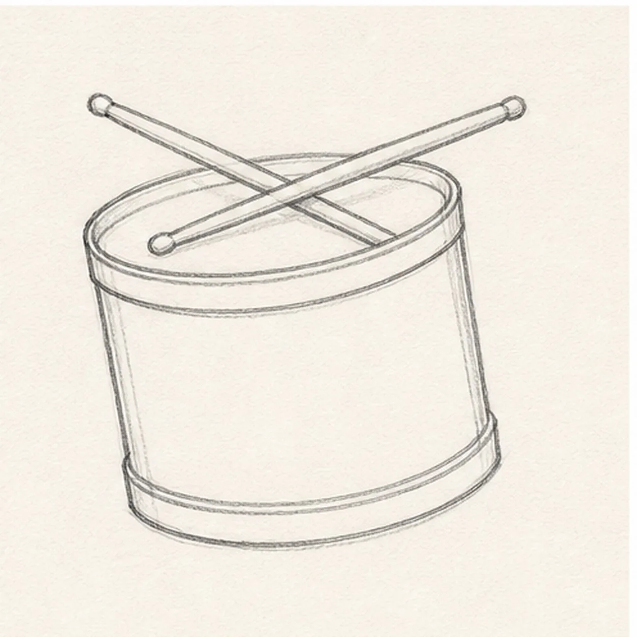 Cross the sticks stage for how to draw a parade drum