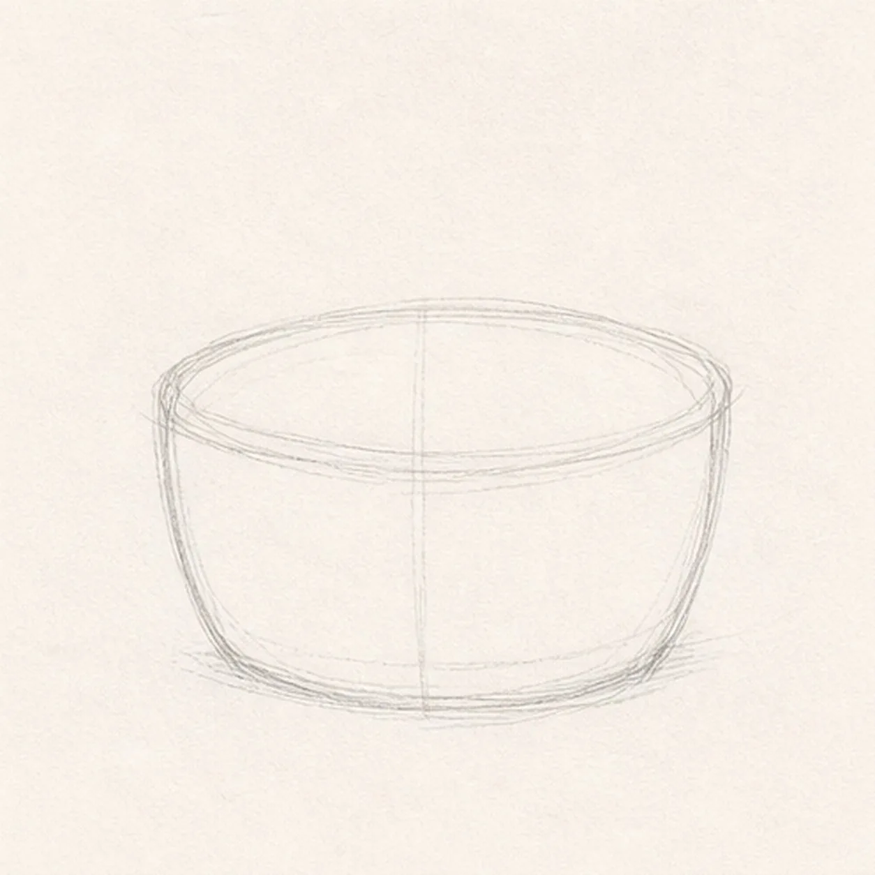 Block in the basket stage for how to draw a picnic basket