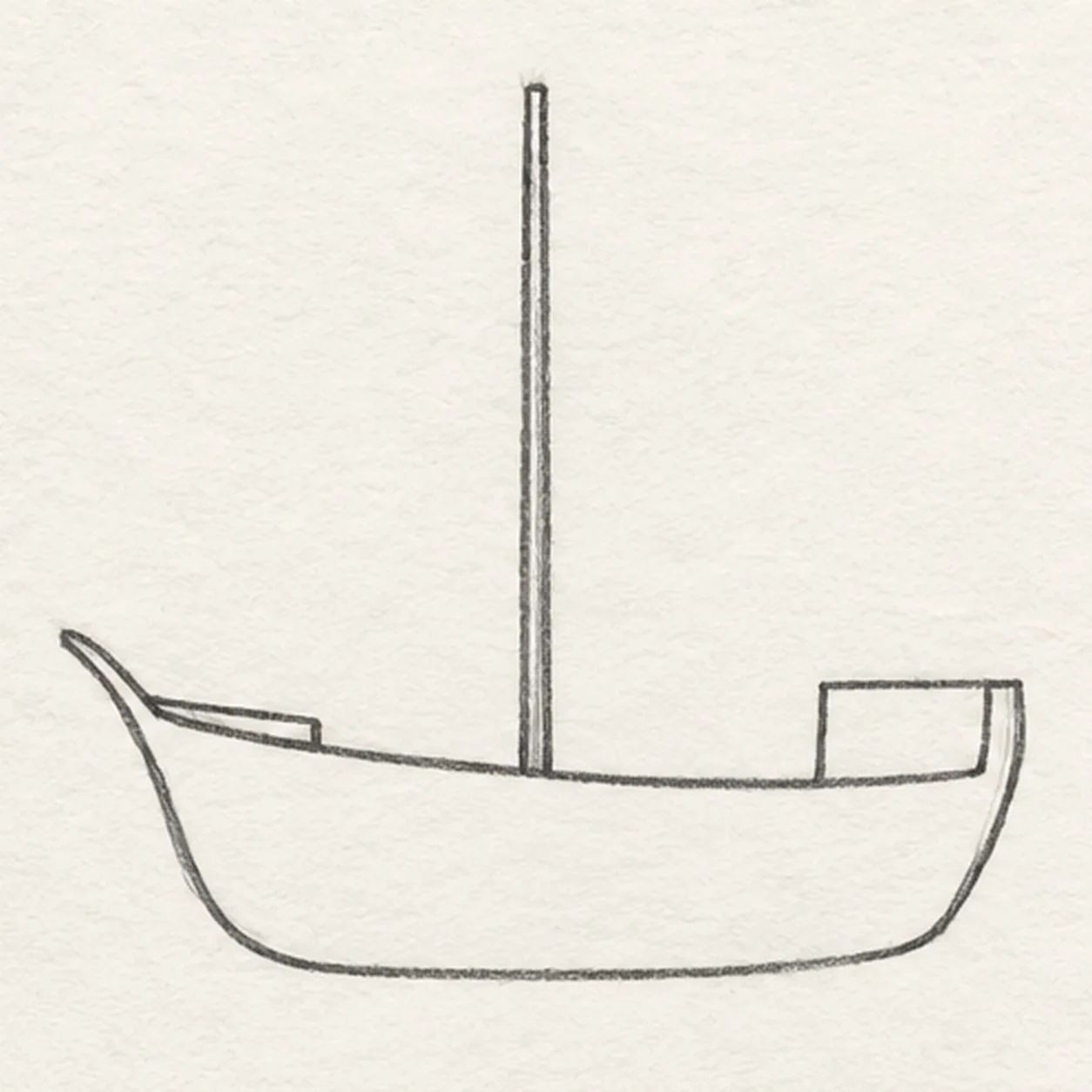 Raise the mast and decks stage for how to draw a pirate sailing ship at sea
