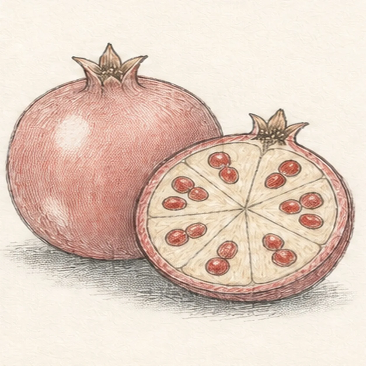 Layer the pomegranate color stage for how to draw a cut-open pomegranate