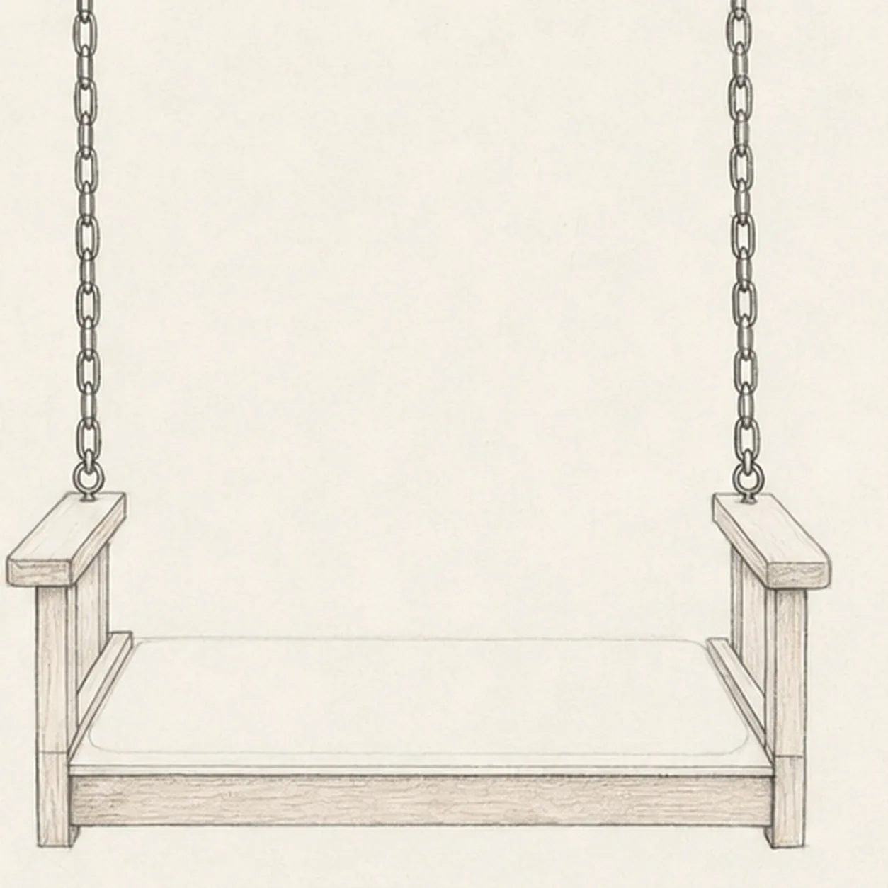 Add the hanging chains stage for how to draw a porch swing