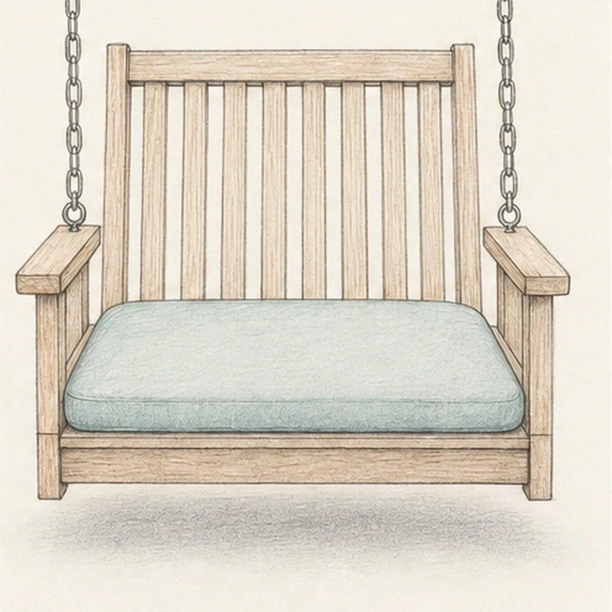 Shade the porch swing stage for how to draw a porch swing