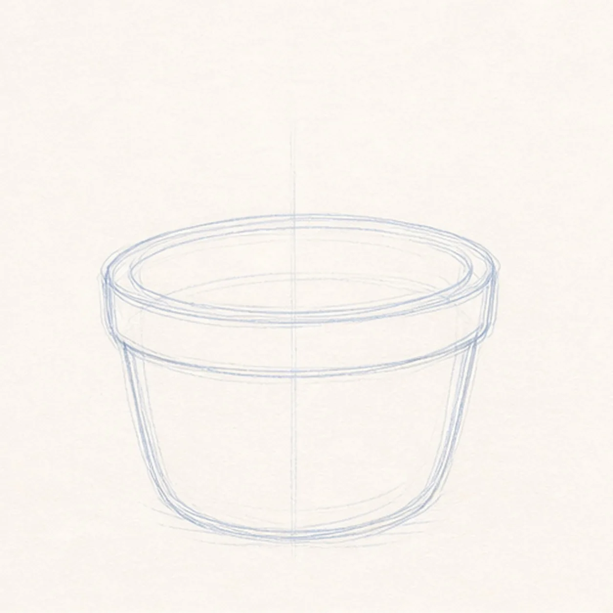Block in the clay pot stage for how to draw a flowering cactus