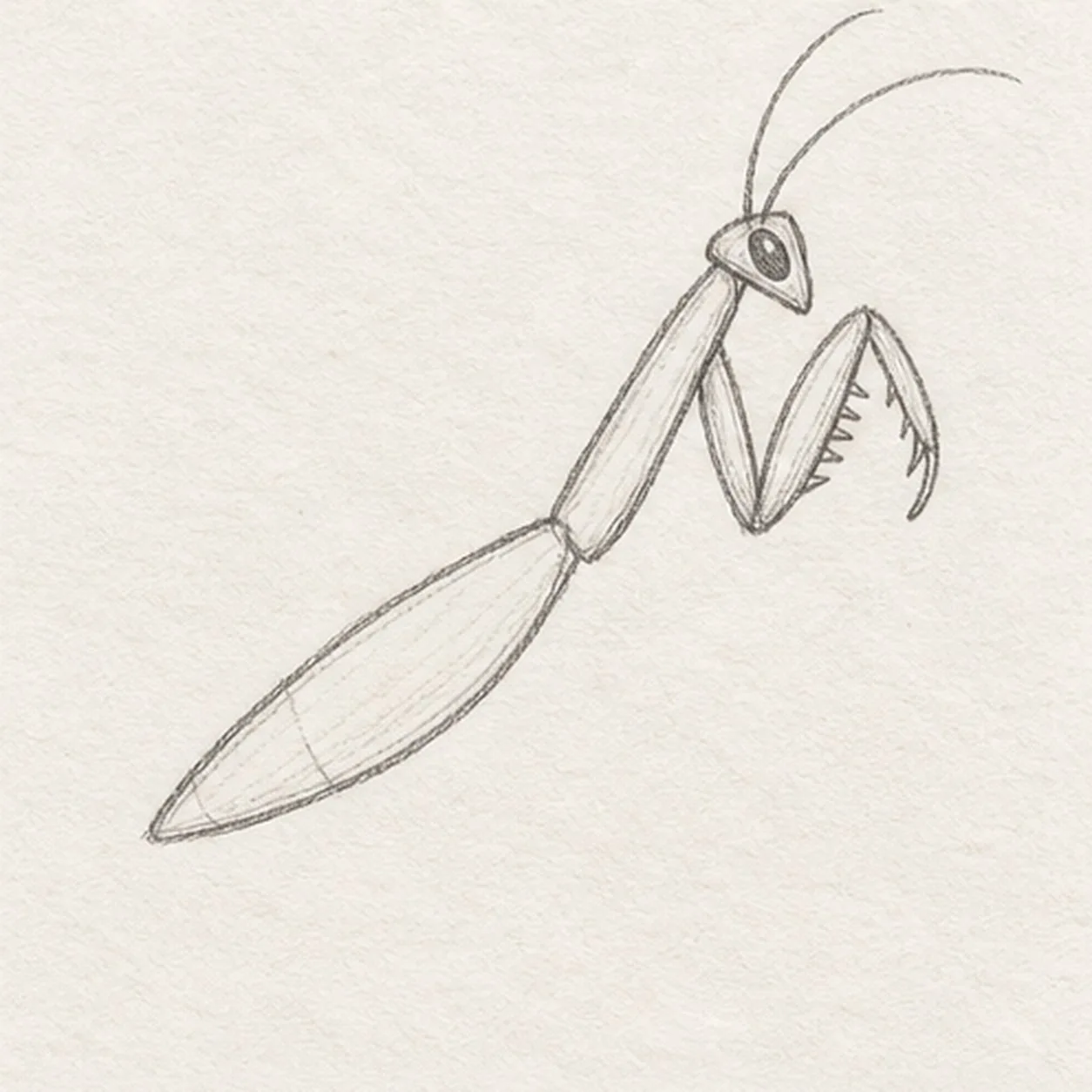 Fold the grasping foreleg stage for how to draw a praying mantis on a twig