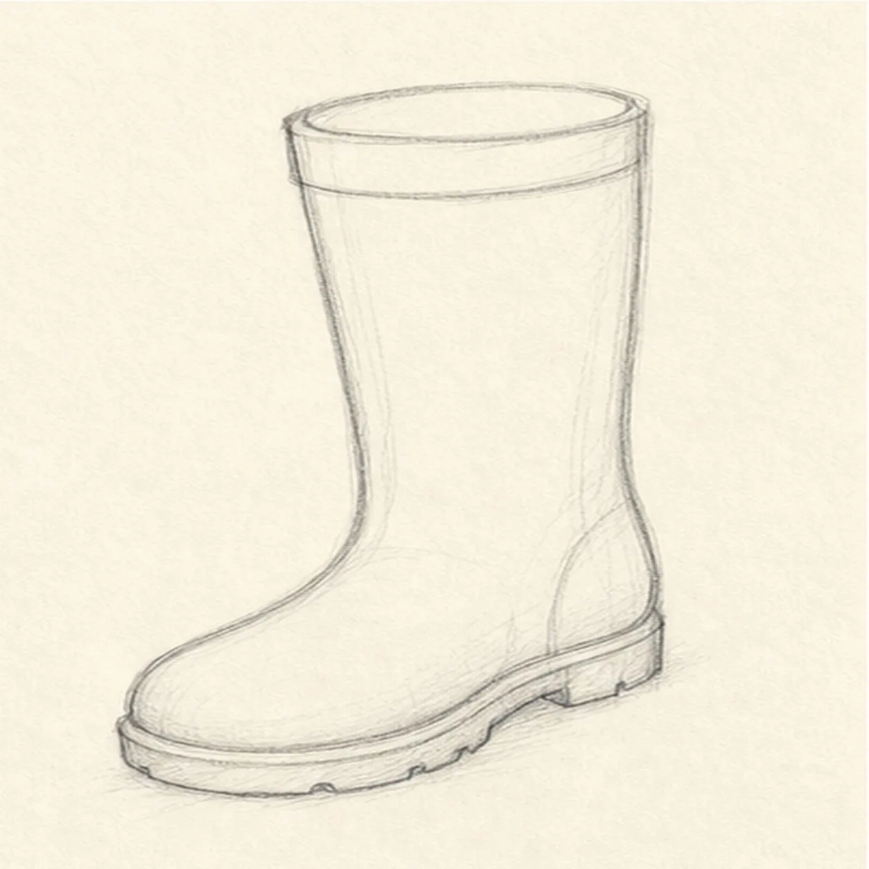 Shape the sole stage for how to draw a rain boot
