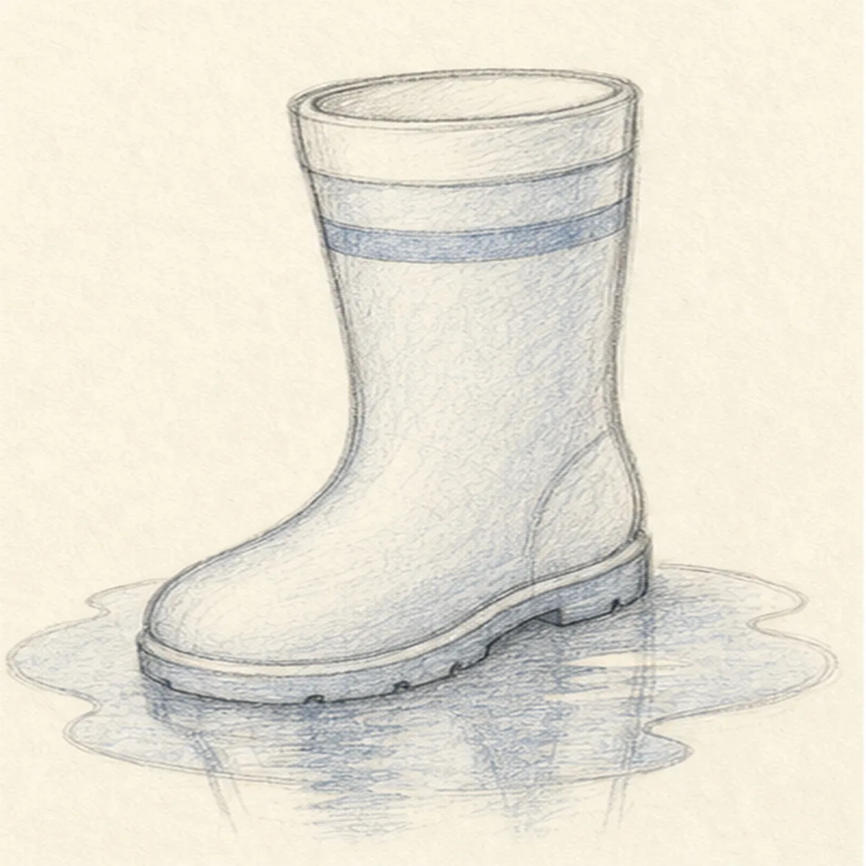 Shade the wet edges stage for how to draw a rain boot