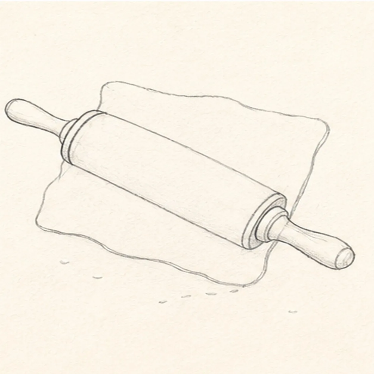 Attach both handles stage for how to draw a rolling pin