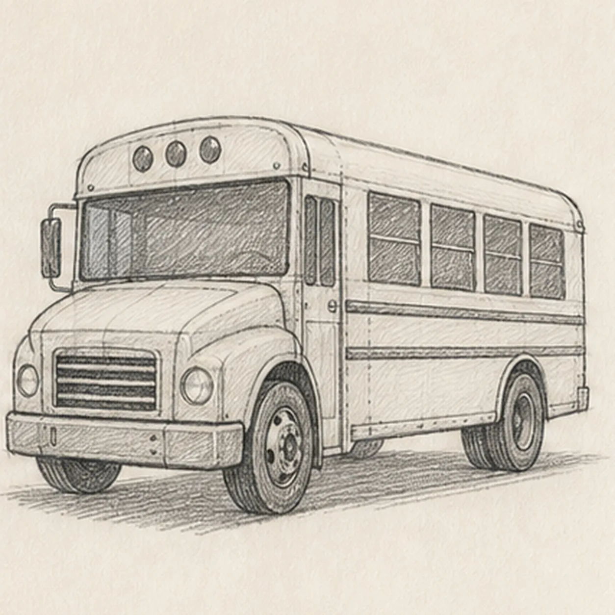 Build the graphite value stage for how to draw a school bus