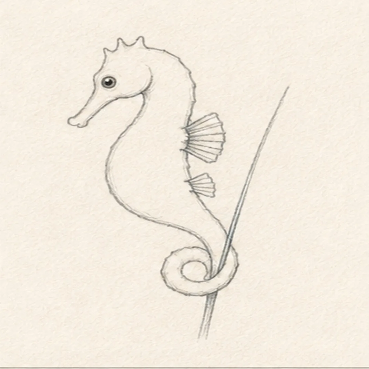 Add the crown eye and fins stage for how to draw a seahorse