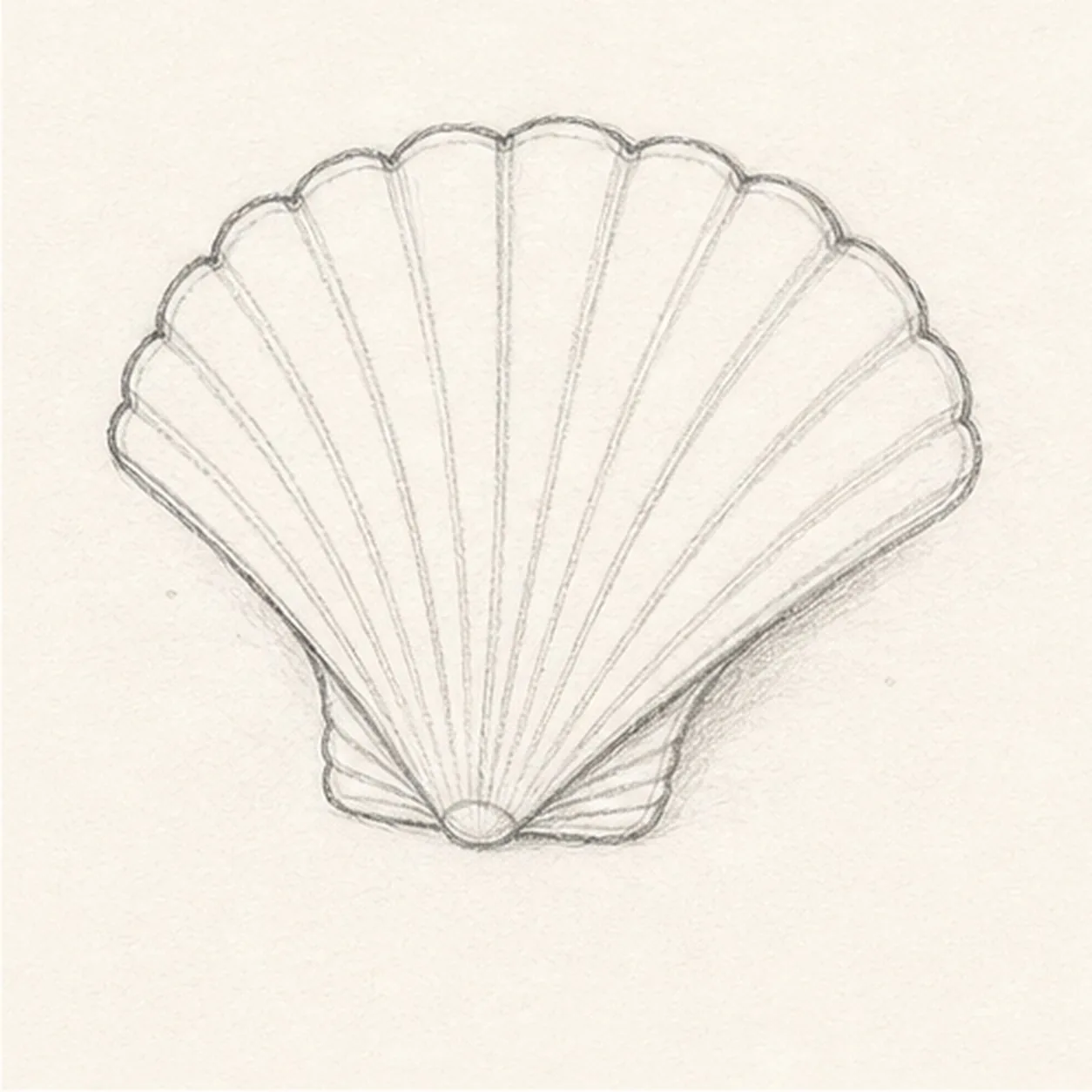 Define the hinge stage for how to draw a seashell