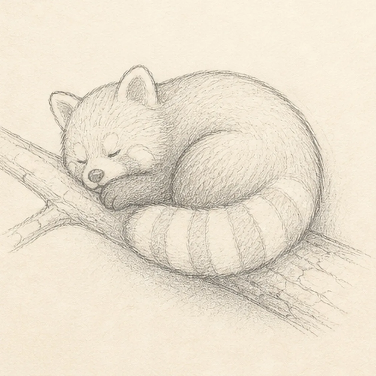 Settle the sleepy face stage for how to draw a sleepy red panda