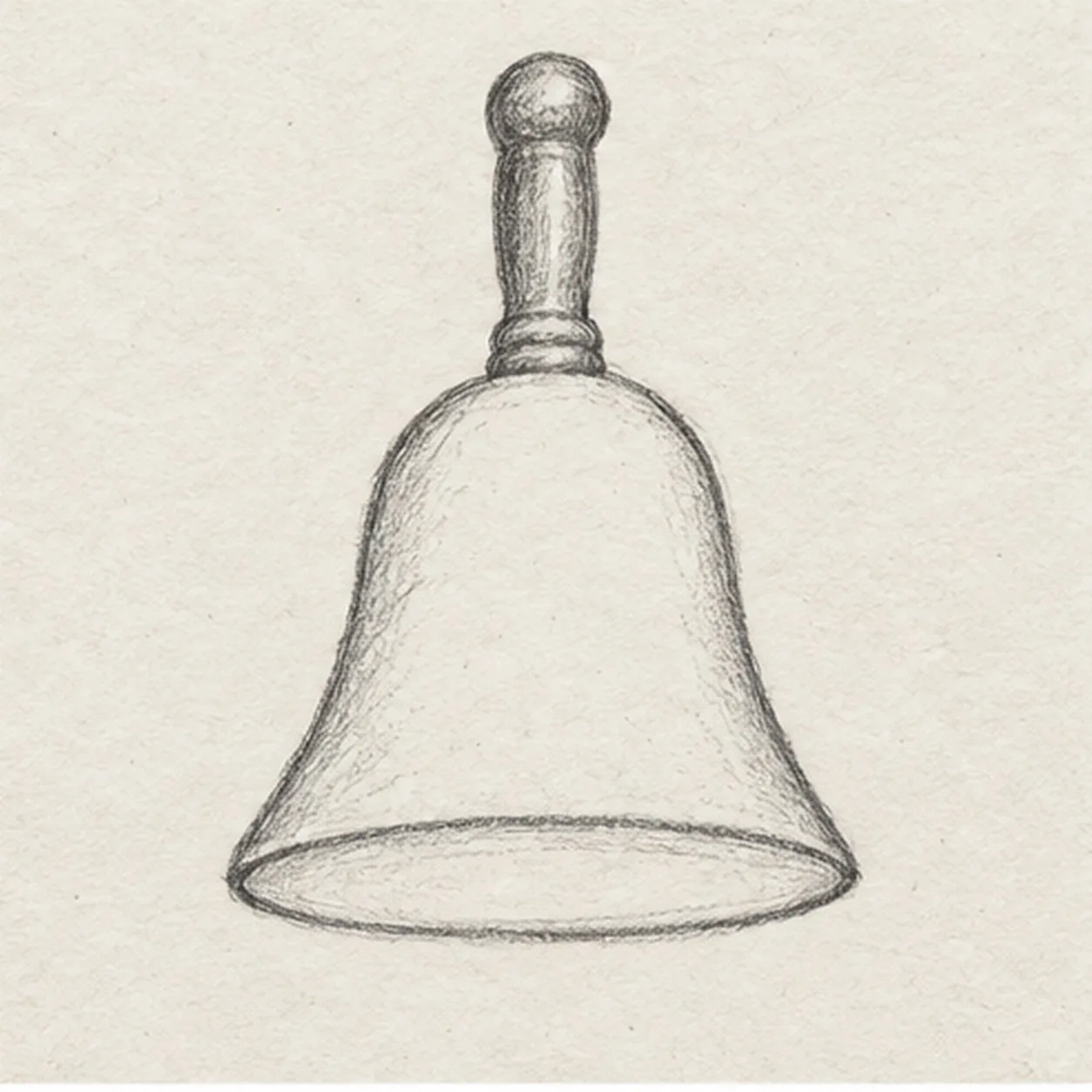 Attach the handle stage for how to draw a handbell with a ribbon