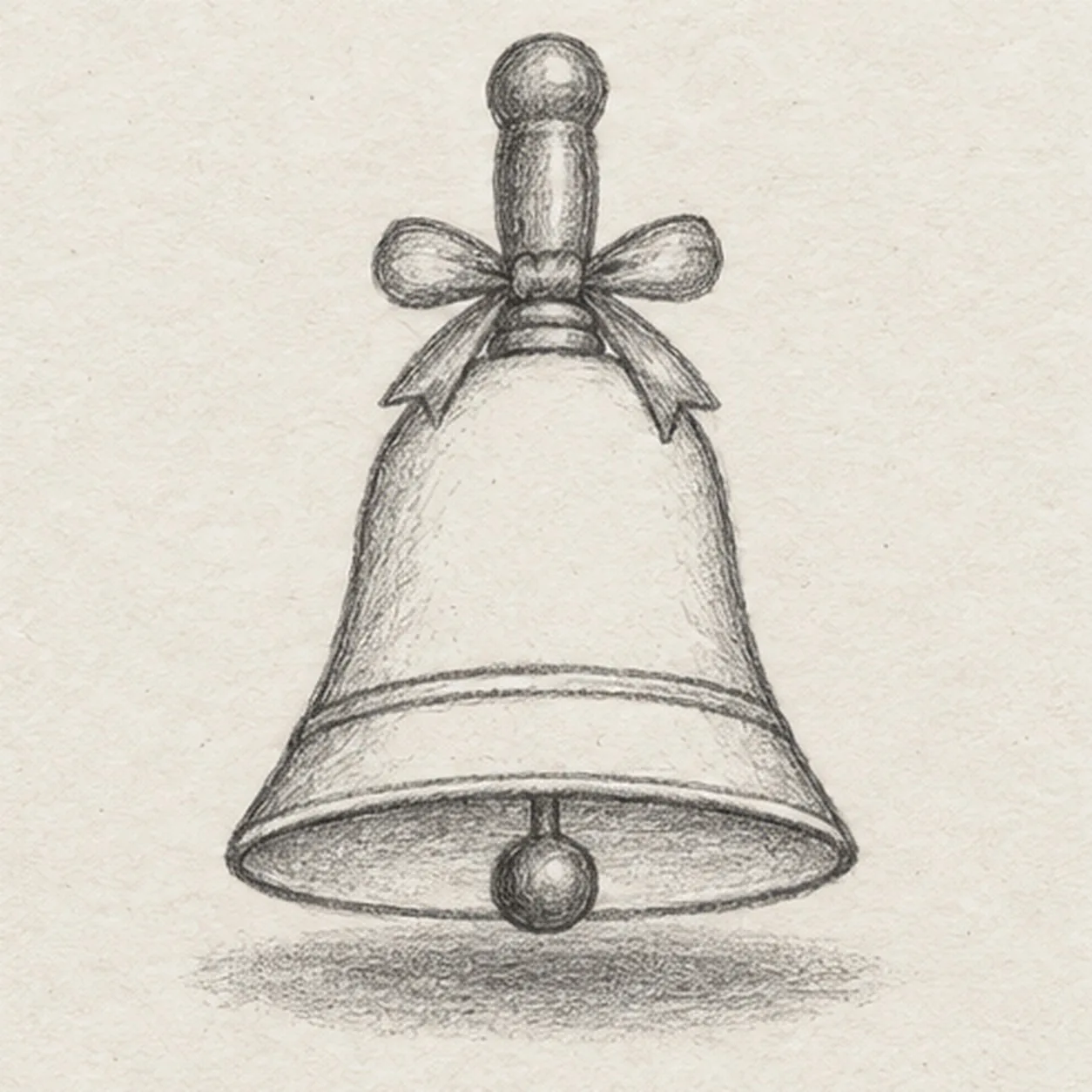 Mark brass and the surface stage for how to draw a handbell with a ribbon