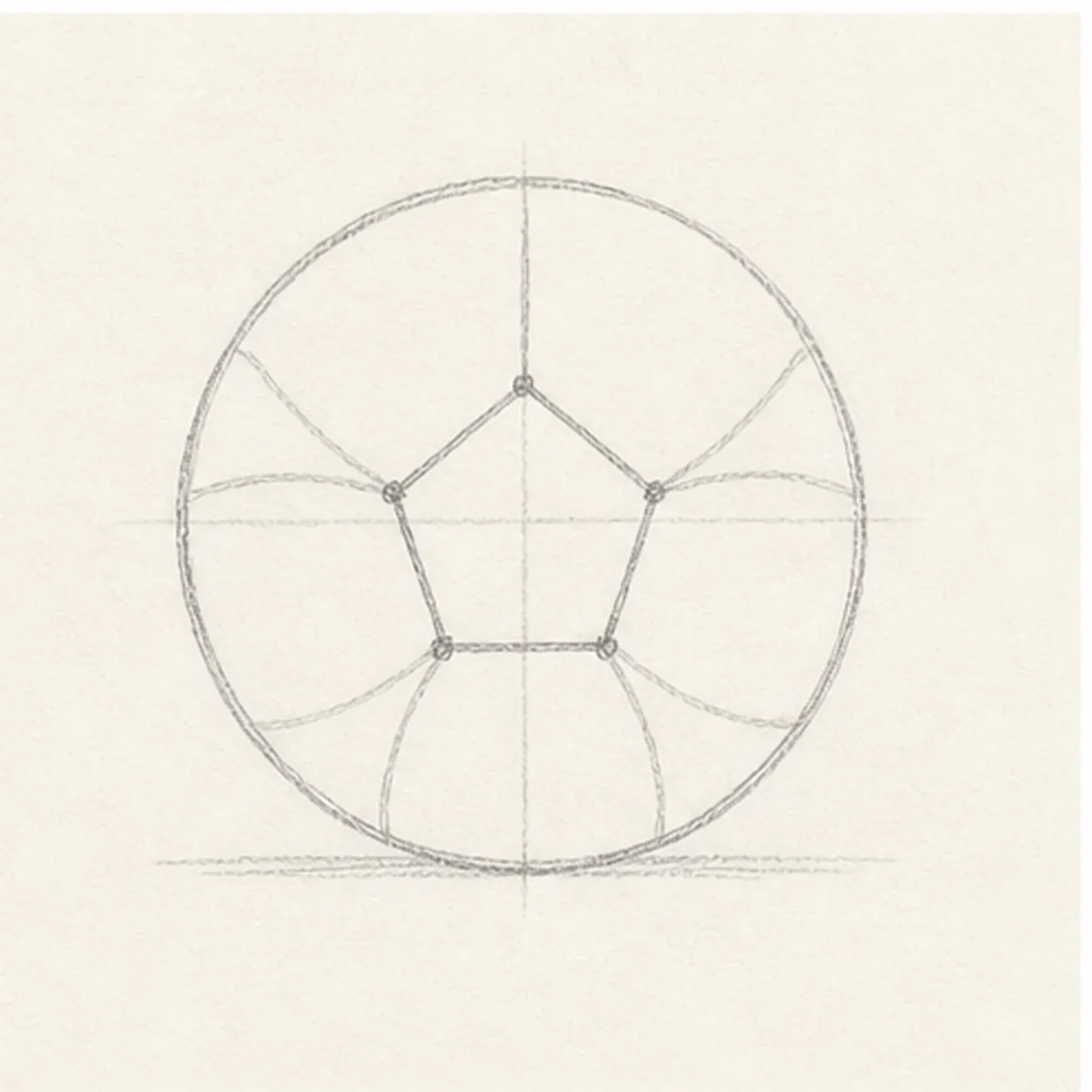 Pull out the seams stage for how to draw a soccer ball