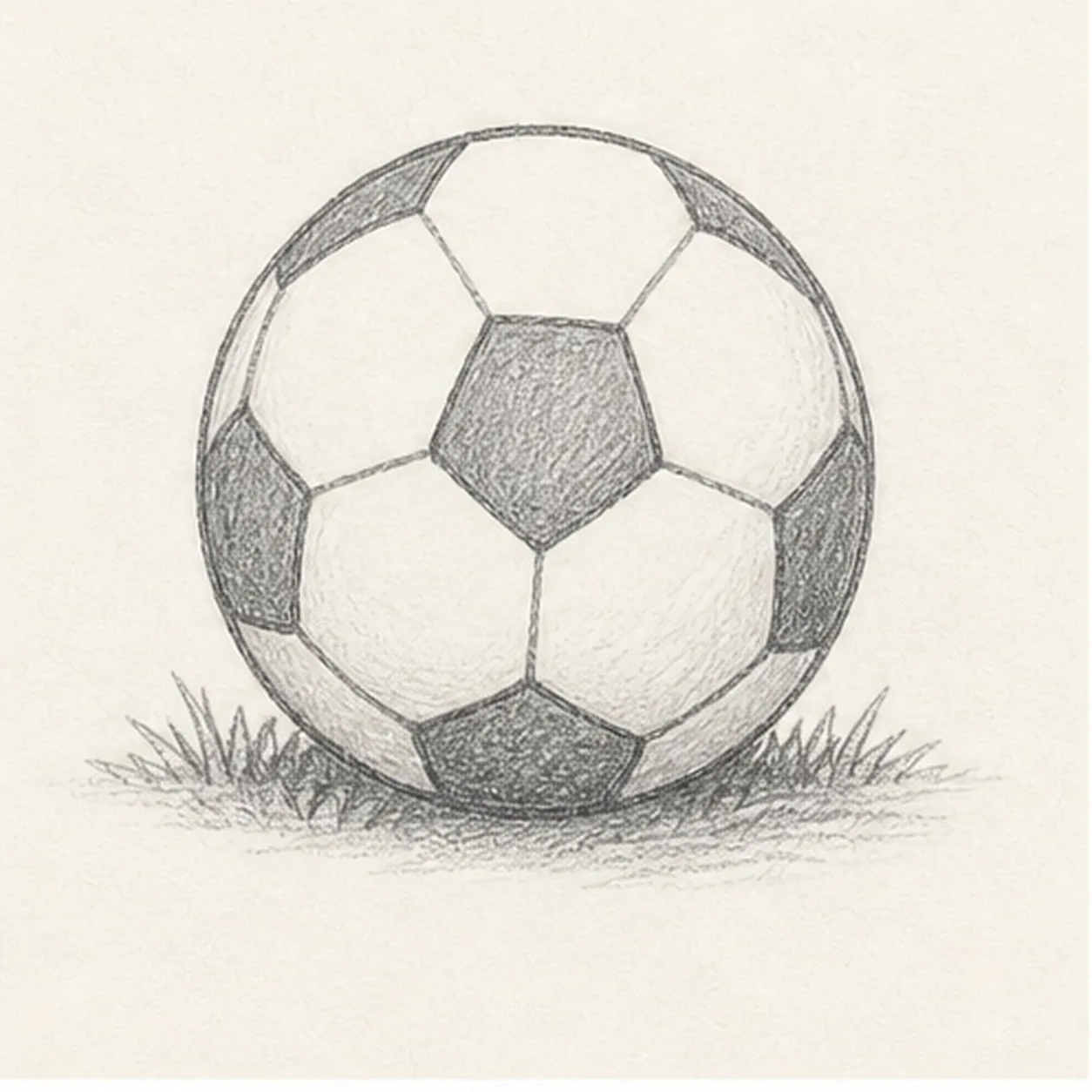Add grass and shadow stage for how to draw a soccer ball