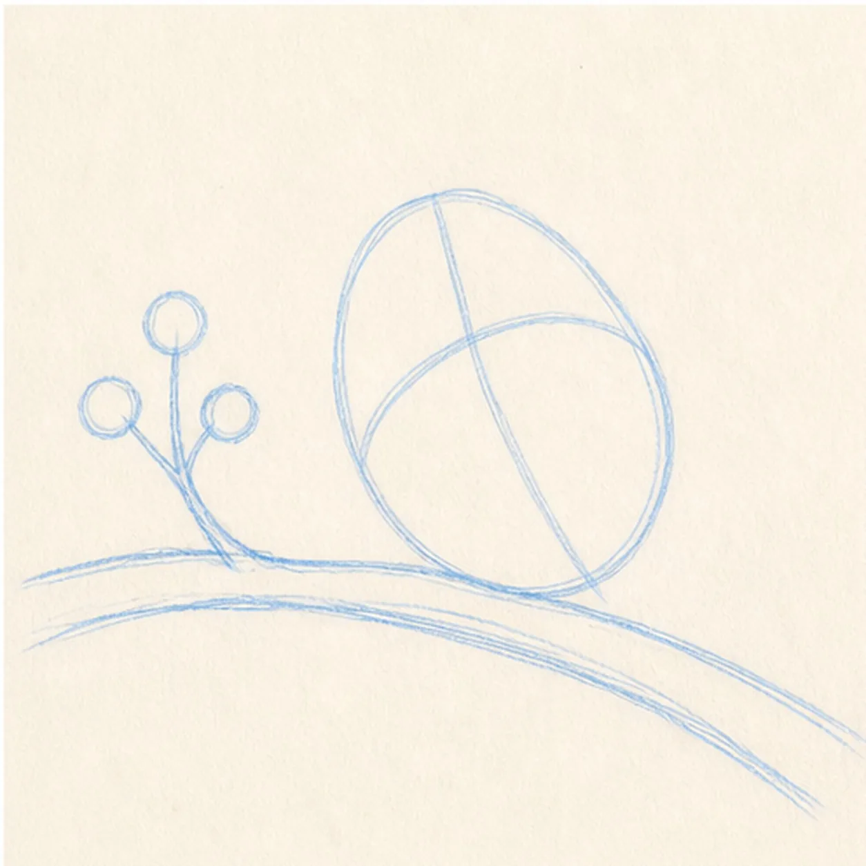 Place the perch stage for how to draw a sparrow