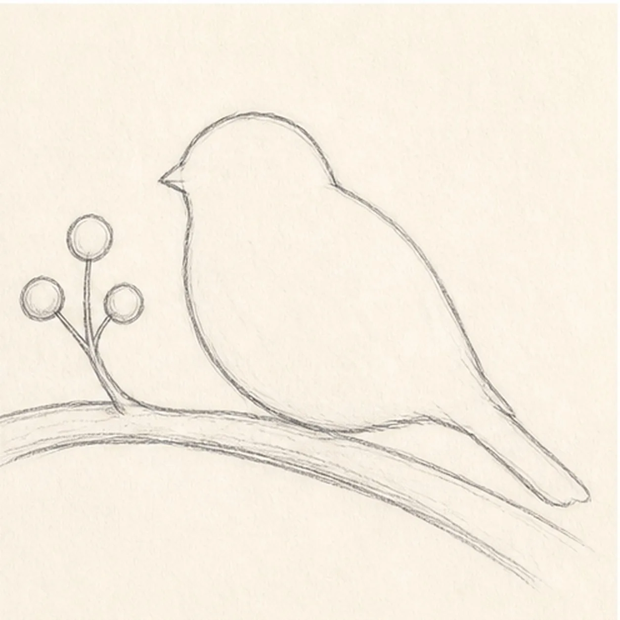 Refine the silhouette stage for how to draw a sparrow