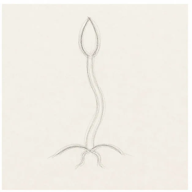 Open the top bud stage for how to draw a sprouting seed