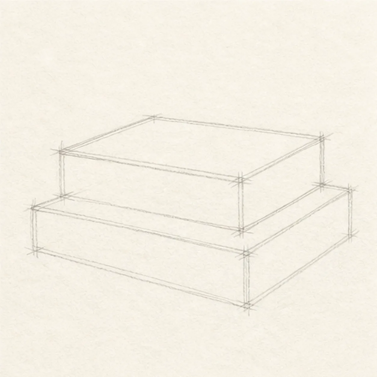 Stack two rectangles stage for how to draw a stack of books
