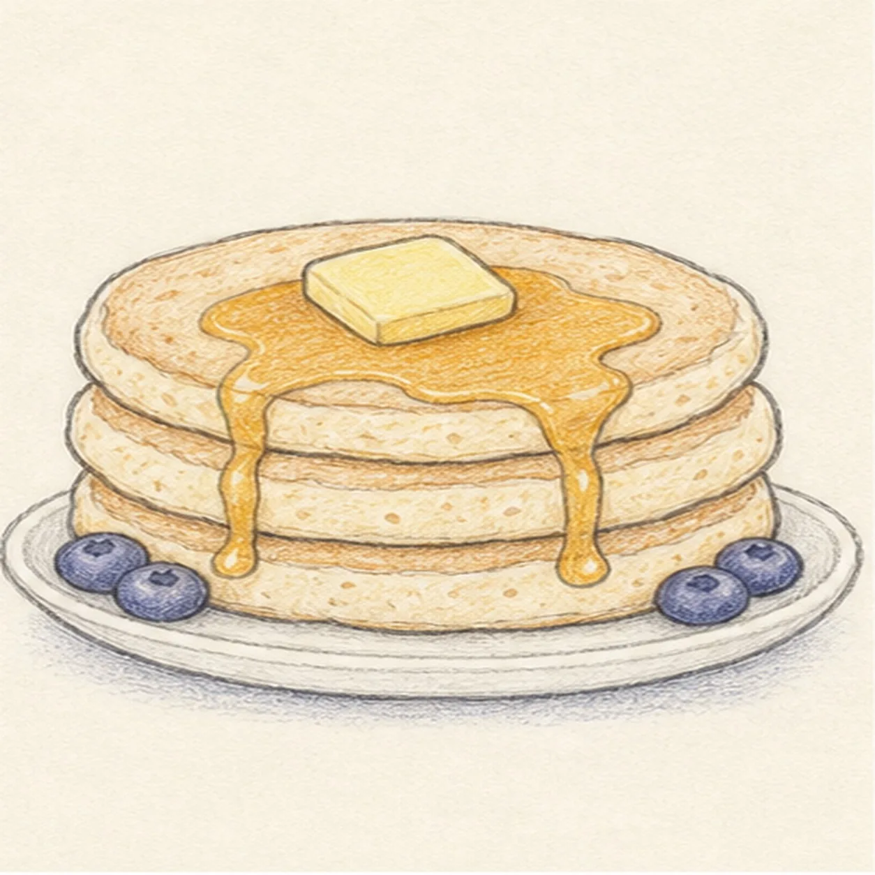 Add spots, color, and shadow stage for how to draw a pancake stack