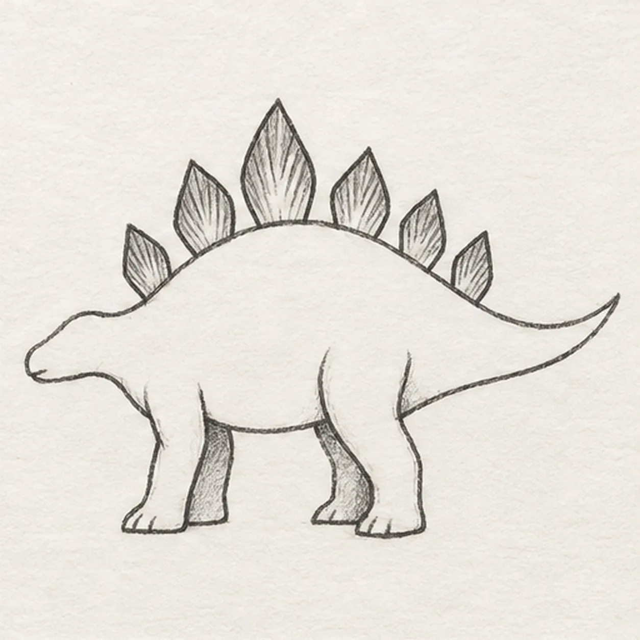 Raise six back plates stage for how to draw a stegosaurus