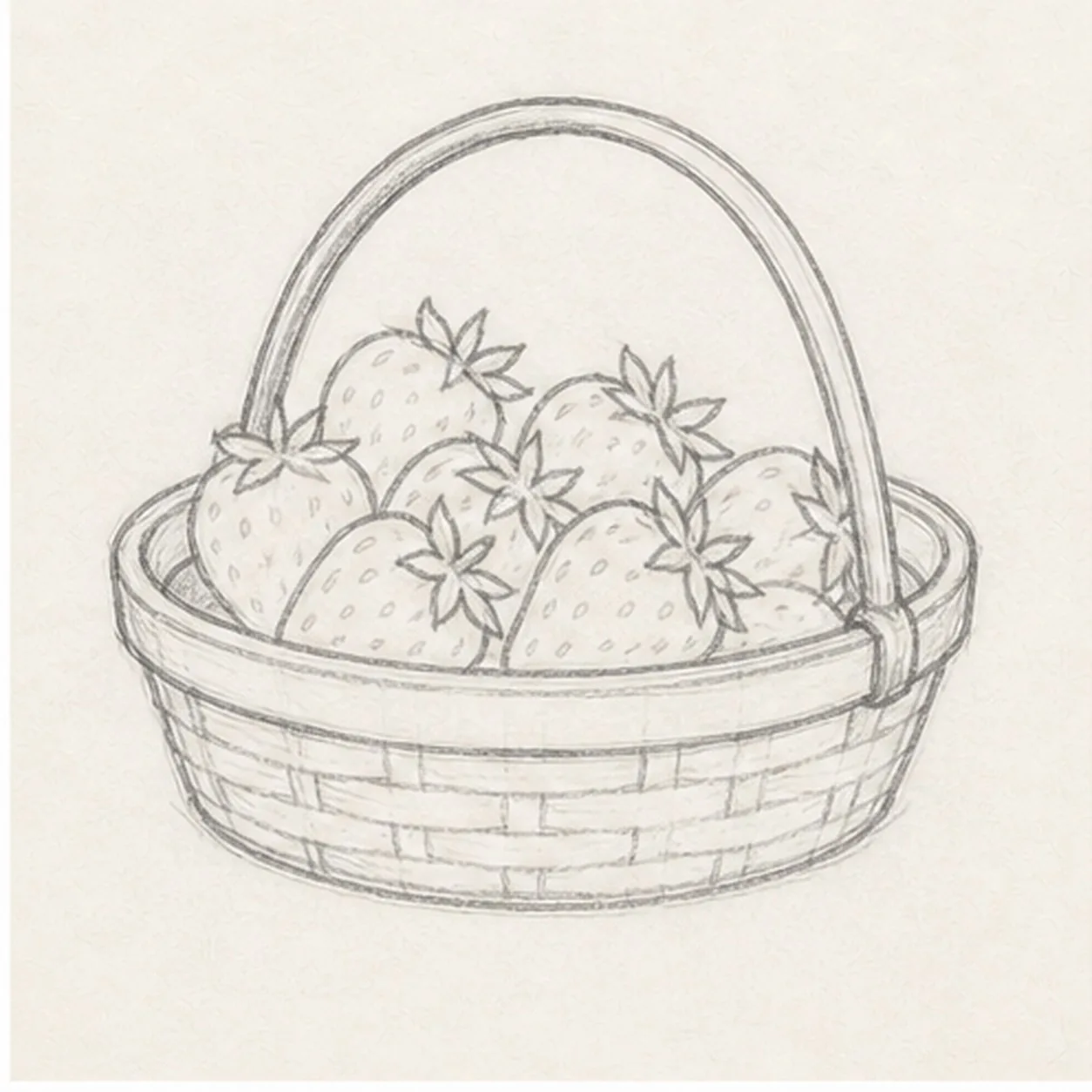 Add caps and weave stage for how to draw a strawberry basket