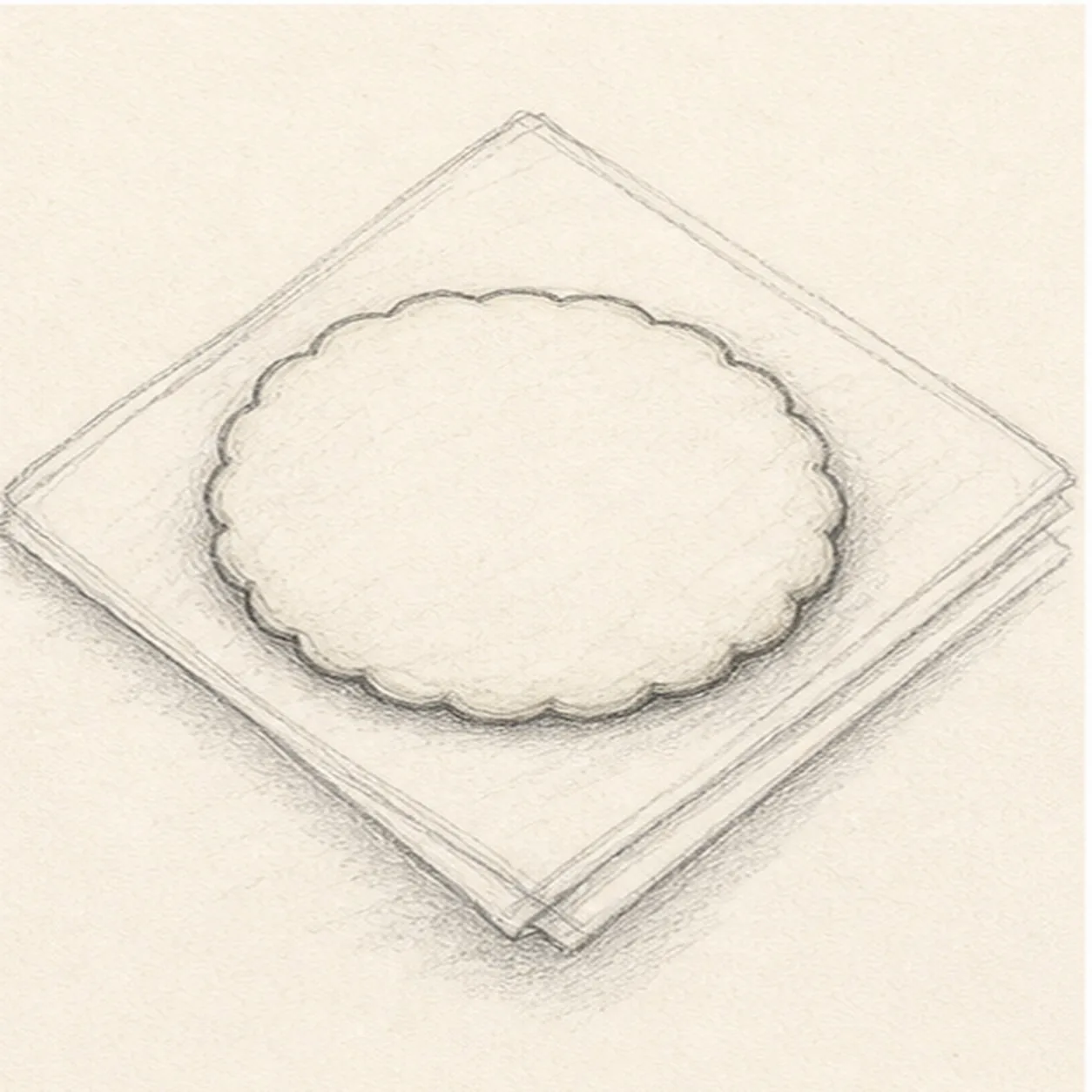 Fold the napkin stage for how to draw a sugar cookie