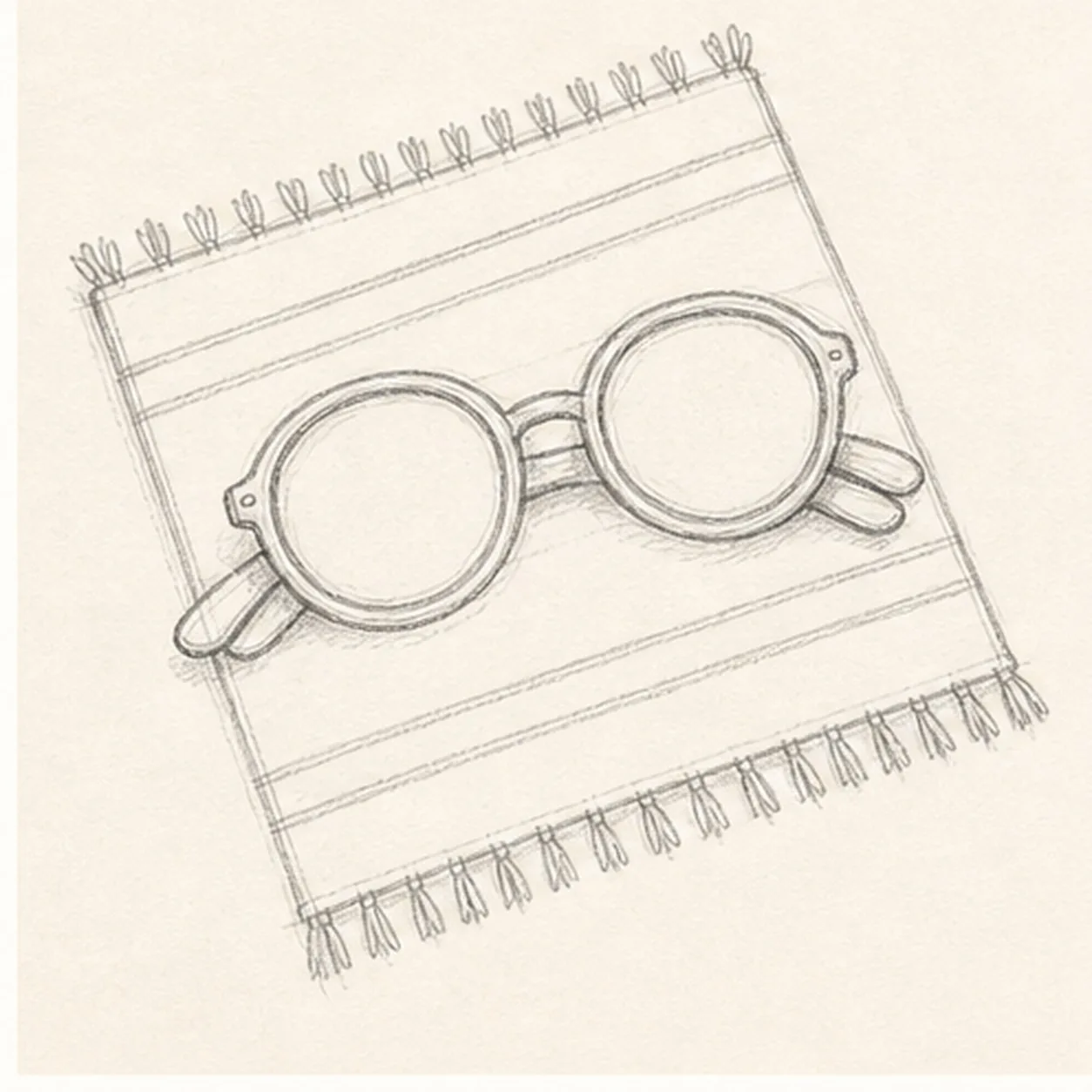 Add towel details stage for how to draw sunglasses on a towel