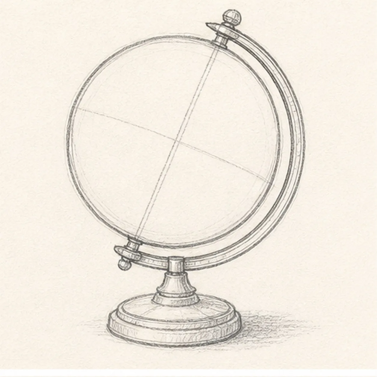 Build the globe and stand stage for how to draw a vintage desk globe