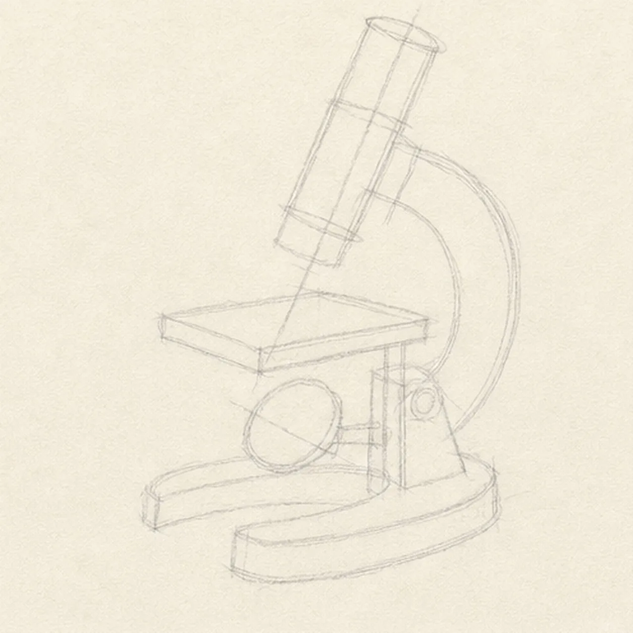 Set the microscope's lean stage for how to draw a vintage microscope