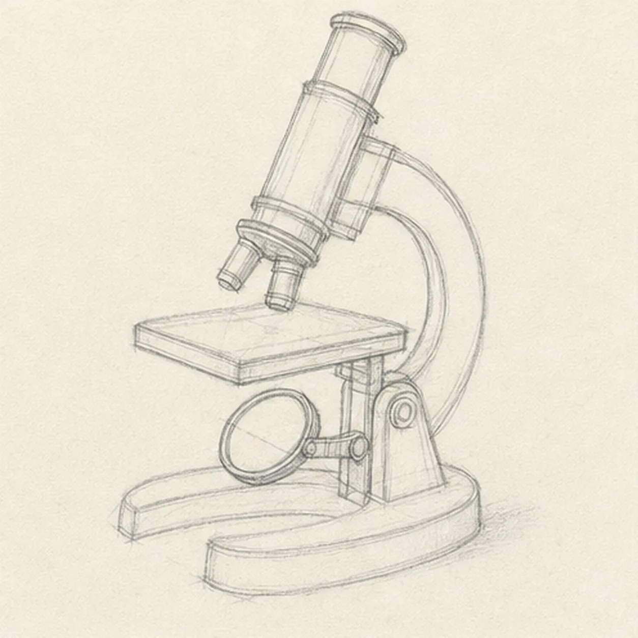 Build the instrument silhouette stage for how to draw a vintage microscope
