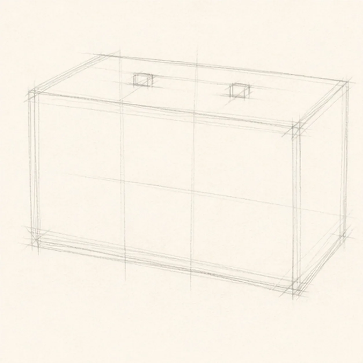 Block the travel case stage for how to draw a vintage suitcase
