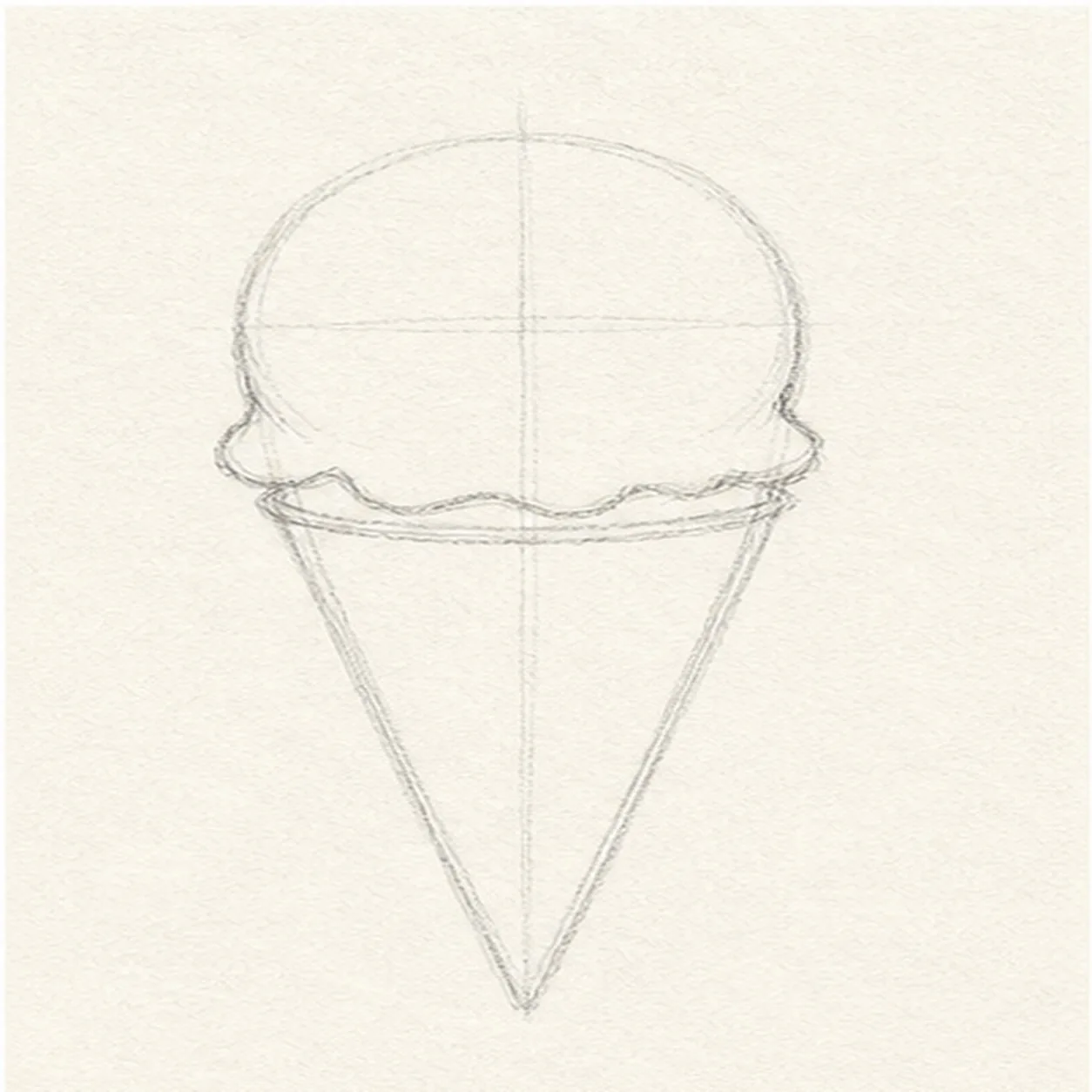 Wave the scoop edge stage for how to draw a waffle ice cream cone